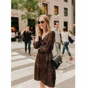 NWT J. Crew Leopard velvet wrap dress